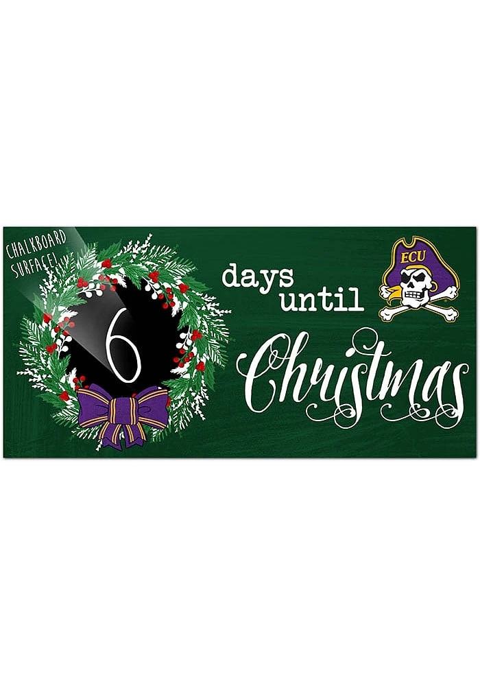 East Carolina Pirates Chalk Christmas Countdown Sign - Purple