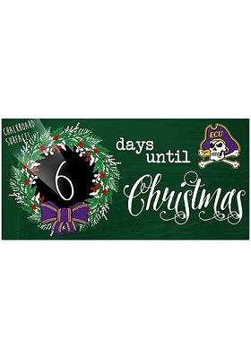East Carolina Pirates Chalk Christmas Countdown Sign - Purple