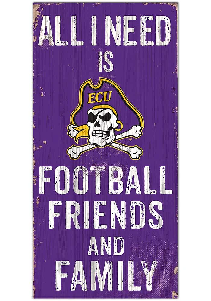 East Carolina Pirates Football Friends and Family Sign - Purple