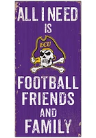 East Carolina Pirates Football Friends and Family Sign - Purple