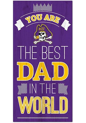 East Carolina Pirates Best Dad in the World Sign - Purple