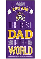 East Carolina Pirates Best Dad in the World Sign - Purple