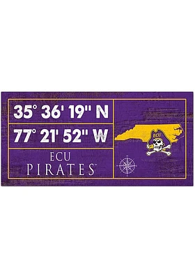East Carolina Pirates Horizontal Coordinate Sign - Purple