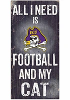 East Carolina Pirates Football and My Cat Sign - Purple