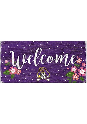 East Carolina Pirates Welcome Floral Sign - Purple