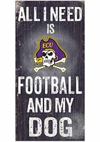 East Carolina Pirates Football and My Dog Sign - Purple