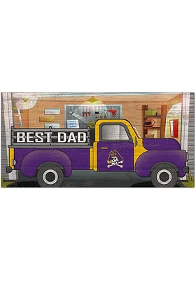 East Carolina Pirates Best Dad Truck Sign - Purple