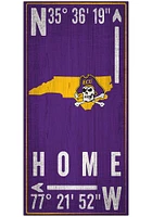 East Carolina Pirates Coordinate Sign - Purple