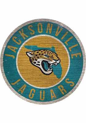 Jacksonville Jaguars 12 in Circle State Sign - Blue