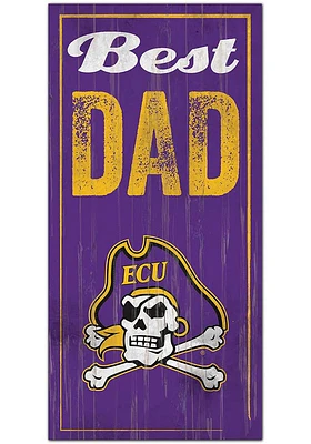 East Carolina Pirates Best Dad Sign - Purple