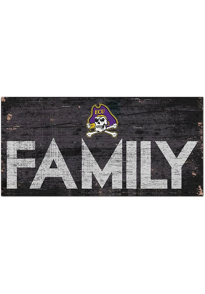 East Carolina Pirates Family 6x12 Sign - Purple