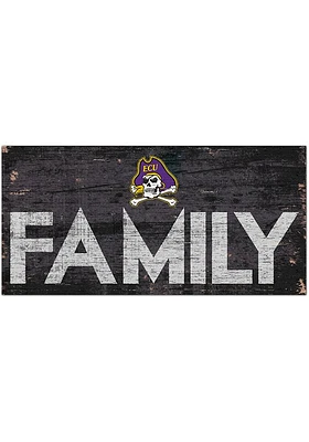 East Carolina Pirates Family 6x12 Sign - Purple