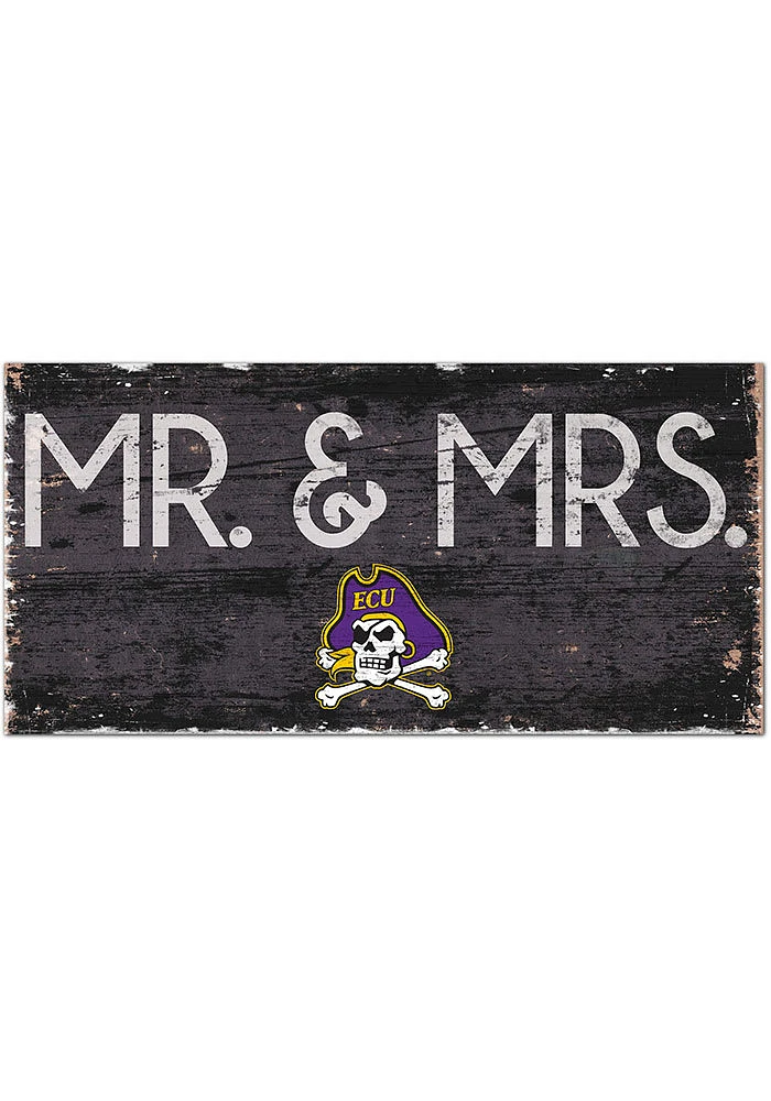 East Carolina Pirates Mr and Mrs Sign - Purple