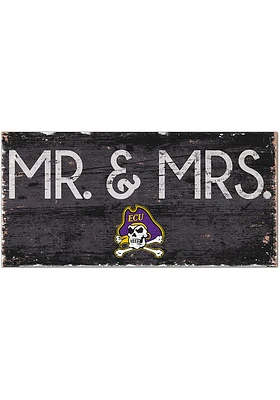 East Carolina Pirates Mr and Mrs Sign - Purple