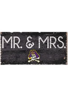 East Carolina Pirates Mr and Mrs Sign - Purple