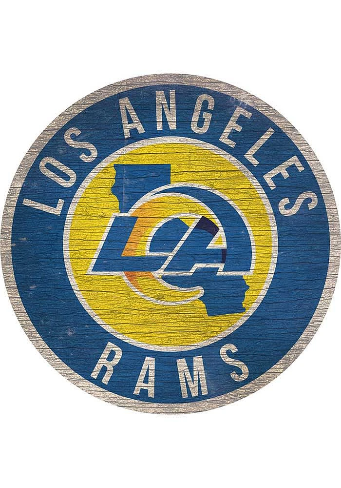 Los Angeles Rams 12 in Circle State Sign - Blue