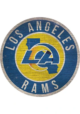 Los Angeles Rams 12 in Circle State Sign - Blue