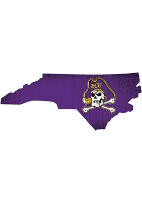 East Carolina Pirates State Cutout Sign - Purple