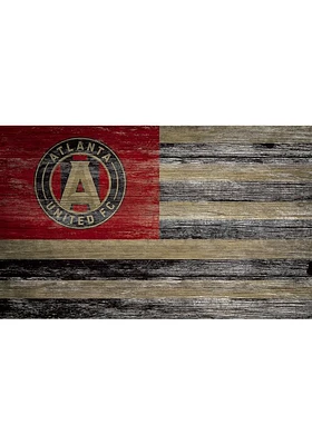 Atlanta United FC Distressed Flag 11x19 Sign - Red