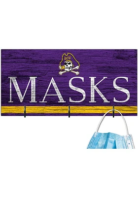 East Carolina Pirates Team Color Mask Holder Sign - Purple