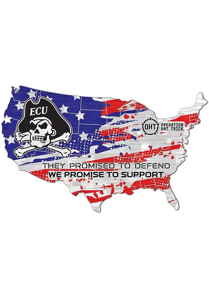 East Carolina Pirates OHT USA Shape Cutout Sign - Purple