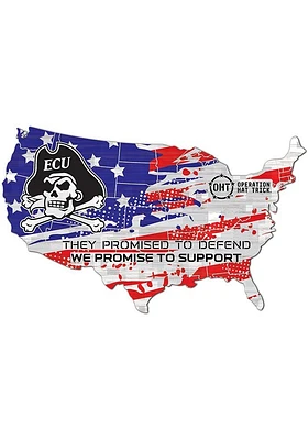 East Carolina Pirates OHT USA Shape Cutout Sign - Purple