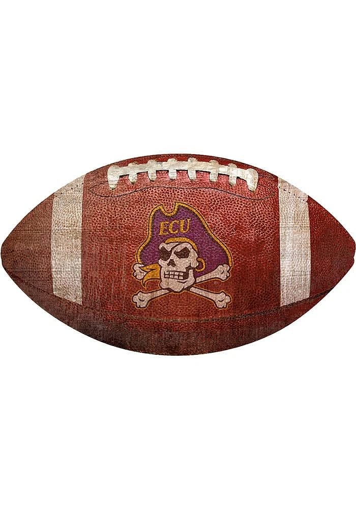 East Carolina Pirates Baseball Shaped Sign - Purple