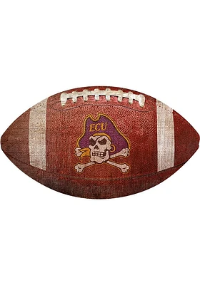 East Carolina Pirates Baseball Shaped Sign - Purple