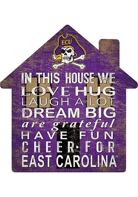 East Carolina Pirates 12 inch House Sign - Purple