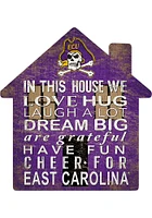East Carolina Pirates 12 inch House Sign - Purple