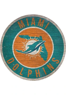 Miami Dolphins 12 in Circle State Sign - Green