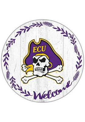East Carolina Pirates Welcome Circle Sign - Purple