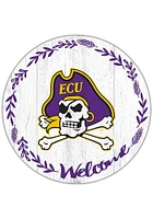 East Carolina Pirates Welcome Circle Sign - Purple