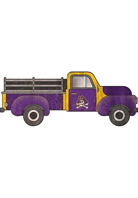 East Carolina Pirates 15 Inch Truck Sign - Purple