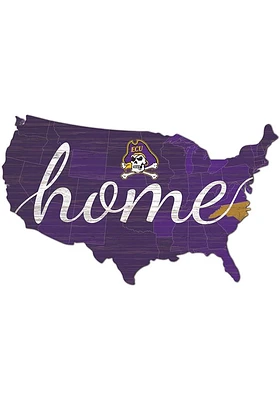 East Carolina Pirates USA Shape Cutout Sign - Purple