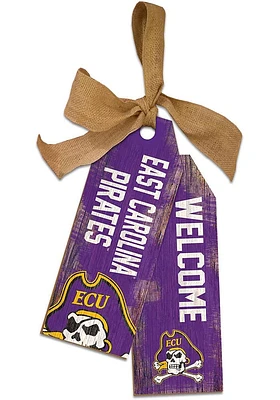 East Carolina Pirates Team Tags Sign - Purple