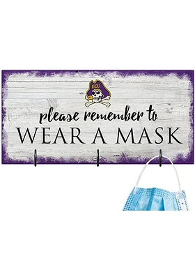 East Carolina Pirates Please Wear Your Mask Sign - Purple