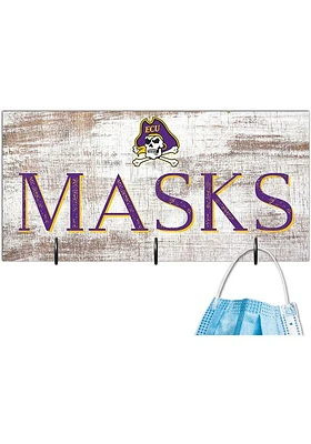 East Carolina Pirates Mask Holder Sign - Purple