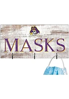 East Carolina Pirates Mask Holder Sign - Purple