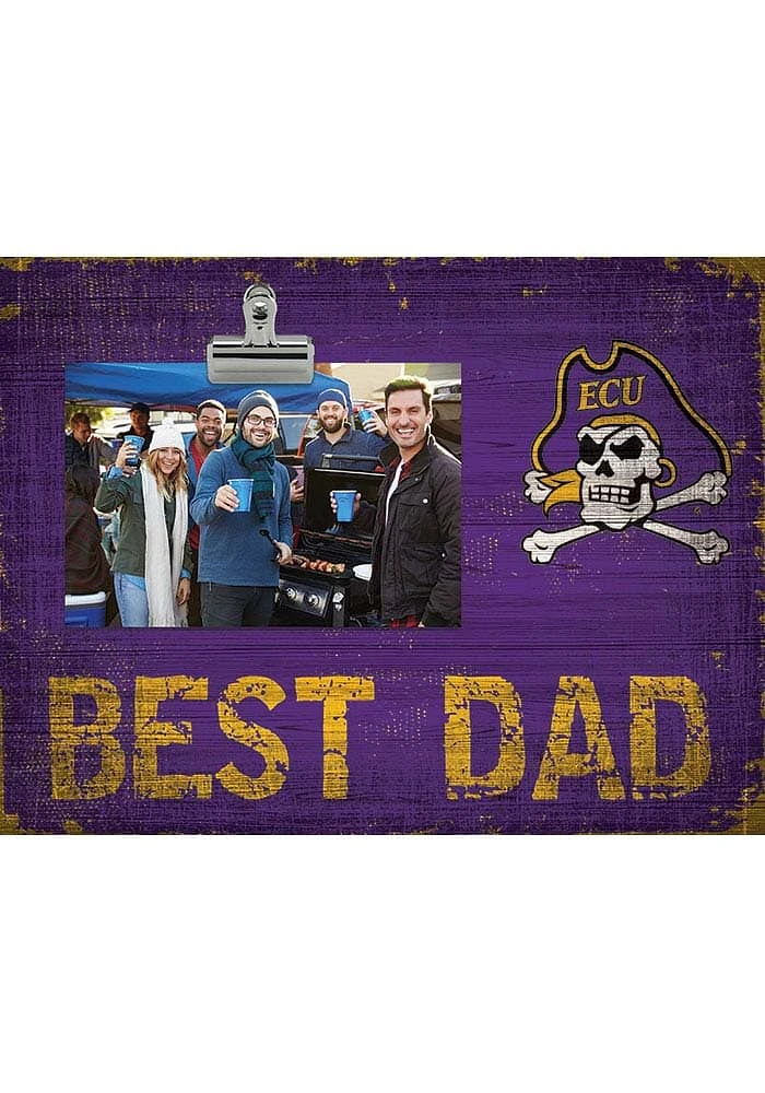 East Carolina Pirates Best Dad Clip Picture Frame - Purple