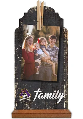 East Carolina Pirates Family Clothespin Sign - Purple