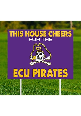 East Carolina Pirates This House Cheers For Yard Sign - Purple