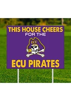 East Carolina Pirates This House Cheers For Yard Sign - Purple