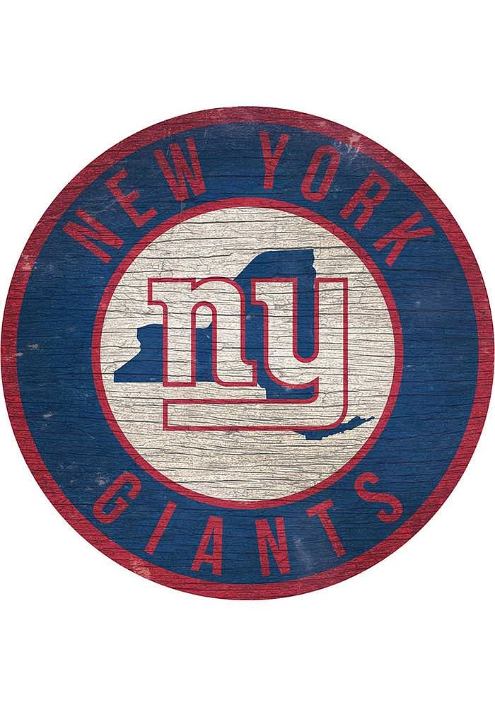 New York Giants 12 in Circle State Sign - Blue
