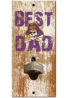 East Carolina Pirates Best Dad Bottle Opener Sign - Purple