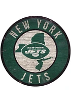 New York Jets 12 in Circle State Sign - Green