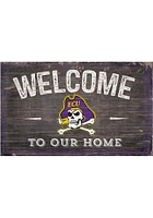 East Carolina Pirates Welcome to our Home Sign - Purple