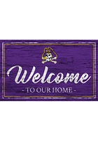 East Carolina Pirates Team Welcome 11x19 Sign - Purple
