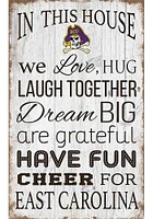 East Carolina Pirates In This House 11x19 Sign - Purple