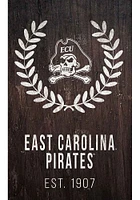 East Carolina Pirates Laurel Wreath Sign - Purple